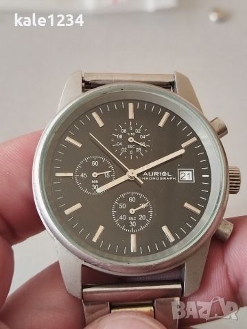 Часовник AURIOL chronograph. Japan move. Японски механизъм. Водоустойчив. Мъжки. Хронограф, снимка 6 - Мъжки - 46309674