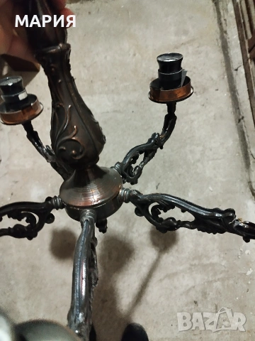 Страхотен метален винтидж полюлей , снимка 12 - Лампи за таван - 53690360
