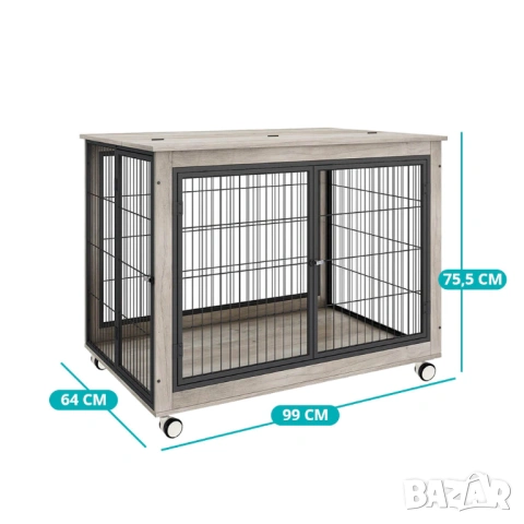 Клетка за куче за вкъщи с колелца / Заграждение за куче в апартамент, снимка 4 - За кучета - 53062147