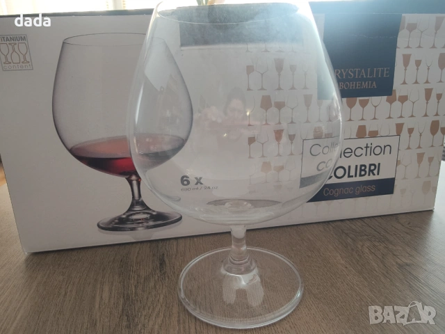 6 нови чаши за коняк Bohemia , снимка 2 - Чаши - 53969215