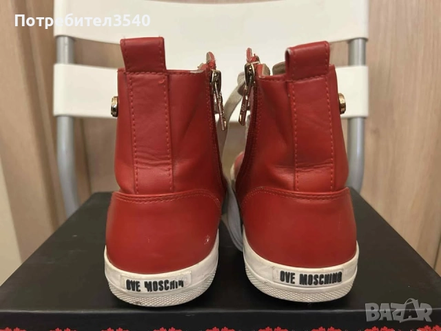 Червени дамски кецове Moschino, снимка 7 - Кецове - 37131584