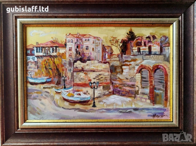 Картина "Старият Несебър", худ. Жаклина Ямелиева, 2010 г.