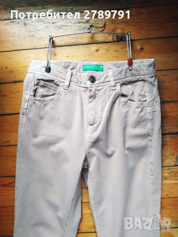 Бежови, дамски дънки тип Skinny Jeans на Benetton, снимка 2 - Дънки - 45880742