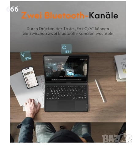 Калъф за таблет + клавиатура iPad Pro 2024 13 инча (M4/M5) (номер на модела: A2925, A2926, A3007). , снимка 7 - Друга електроника - 52956578