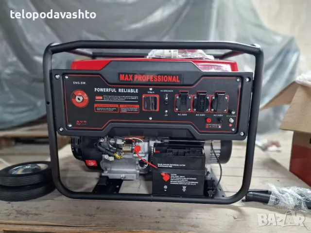 Генератор за ток 6.5kw Max Professional Професионален -монофазен с ел. стартер 100% медни намотки!!!, снимка 4 - Генератори - 21298436