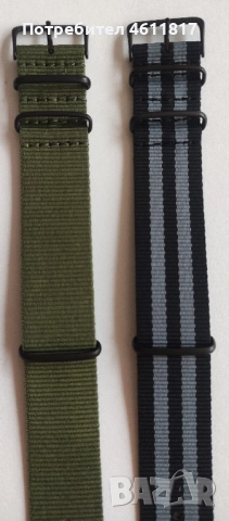 Текстилна каишка НАТО 24мм, снимка 3 - Каишки за часовници - 52319842