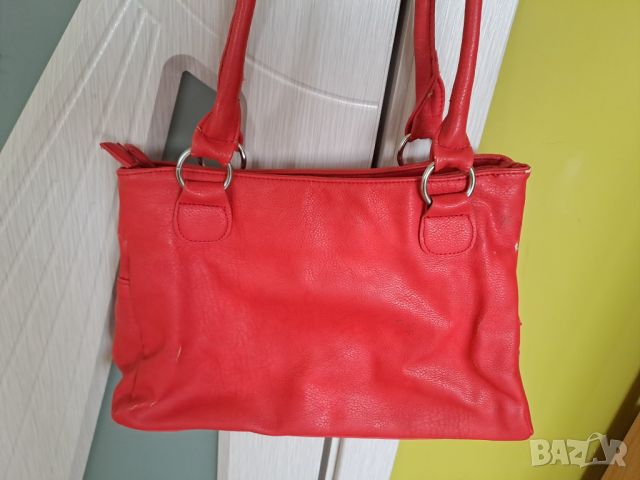 Дамска чанта с много прегради червен цвят, снимка 5 - Чанти - 45194035