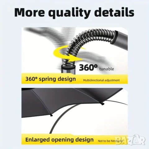 Ветроупорен плажен чадър с UV  защита, снимка 3 - Къмпинг мебели - 51044555