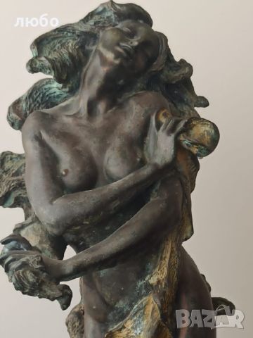 Антикварна Бронзова Скулптура "Жената на Слънцето"1900 г, снимка 2 - Антикварни и старинни предмети - 44848331