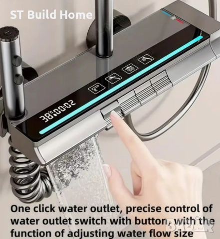 Душова лента с пиано дизайн и дигитален термометър – Лукс за вашата баня, снимка 4 - Душове - 51597011