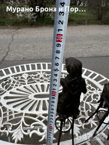 Уникален комплект от 3 бронзови статуетки - Pierre Chenet (Франция), Авторски подпис, снимка 8 - Антикварни и старинни предмети - 53983662