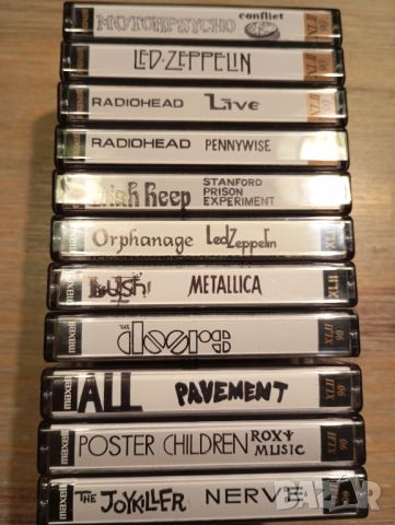 Лот Maxell XLII 90 хромни аудио касети, първи запис,Metallica,Led Zeppelin, Uriah Heep, Doors, Rock