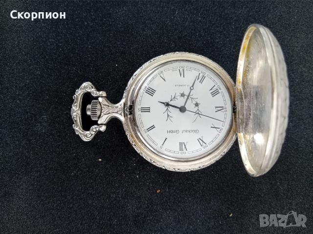 Швейцарски джобен часовник  - GLUCKAUF  GmbH - 17 рубина, снимка 5 - Джобни - 46444314