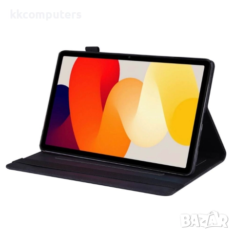Xiaomi Redmi Pad 2 - Кожен калъф с Джоб за карти, Джоб за писалка, Стойка и Протектор | Черен, Черве, снимка 7 - Калъфи, кейсове - 52143303