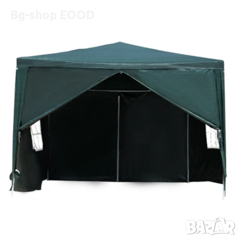 Шатра, За градина, Тераса, Метална рамка, 4 стени, С прозорци, Зелена, 4x3x2.6 м, снимка 8 - Други - 53892194