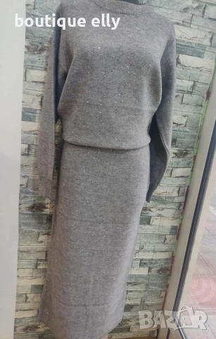 комплект блуза и пола- сиво и черно