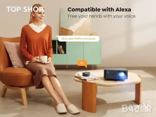 Нов проектор за домашни филми с 7000+ приложения Телевизионен ключ, снимка 4 - Плейъри, домашно кино, прожектори - 49927076