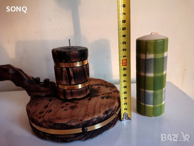 Интересен Много Стар Дървен Свещник, снимка 7 - Антикварни и старинни предмети - 53137145