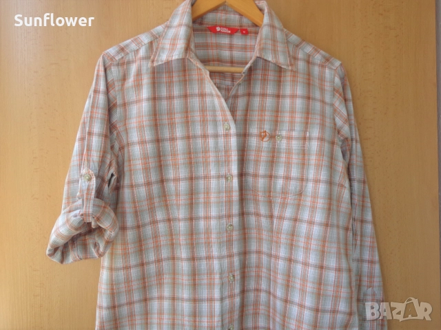 Дамска риза памучна карирана риза Fjall Raven с 1 джоб размер M , снимка 4 - Ризи - 51872449