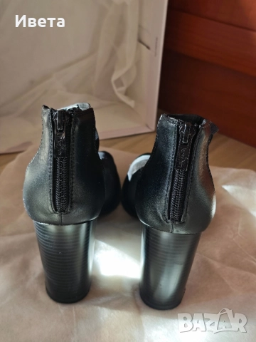 Дамски елегантни обувки на ток с отвор на пръстите , снимка 3 - Дамски обувки на ток - 51808500