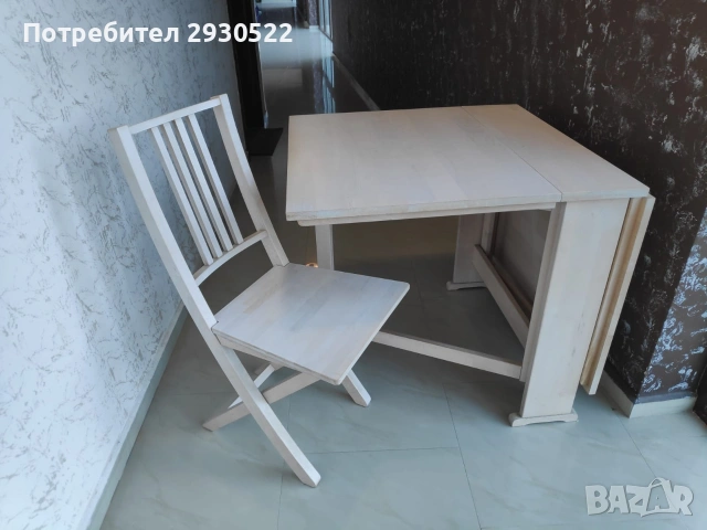 Бели масивни столове сгъваеми 4 бр., снимка 4 - Столове - 53595700