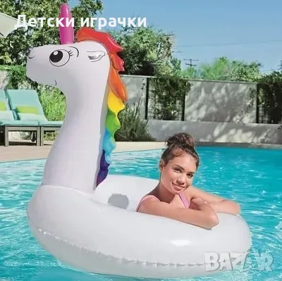 Надуваем пояс Bestway еднорог, 136 х 131 см, за басейн и плаж, снимка 2 - Надуваеми играчки - 49899724