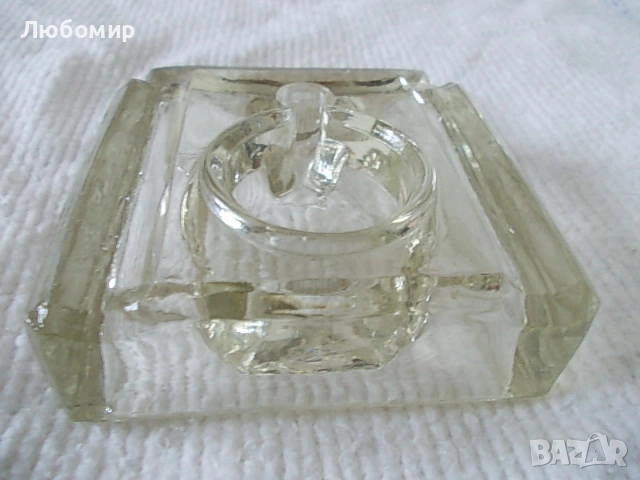 Старинна стъклена мастилница, снимка 4 - Антикварни и старинни предмети - 52288062