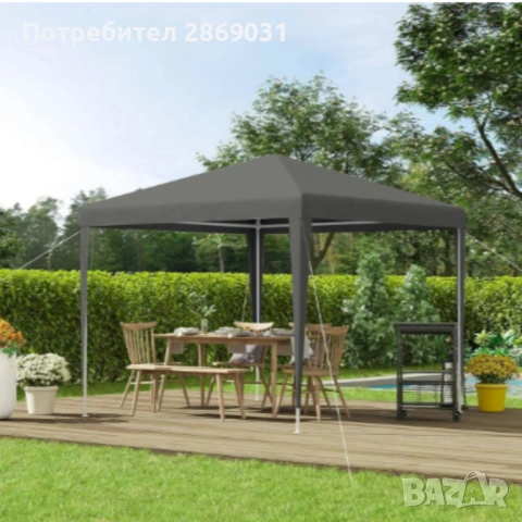 Сгъваема градинска шатра 3x3 м с регулируема височина и защита от слънце, снимка 2 - Градински мебели, декорация  - 54084453