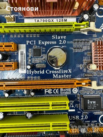 Mainboard Biostar Hybrid Crossfire X TA790GX 128M 2.0 / RJ 325 +CPU INTEL +RAM, снимка 9 - Дънни платки - 46565711