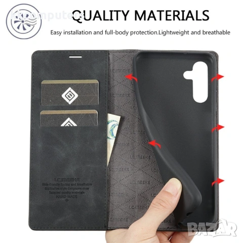 LC.IMEEKE Кожен Калъф Портфейл за Samsung Galaxy A57 5G - Микрофибърна кожа, Магнитен, Стойка, 5 цвя, снимка 10 - Калъфи, кейсове - 53973980