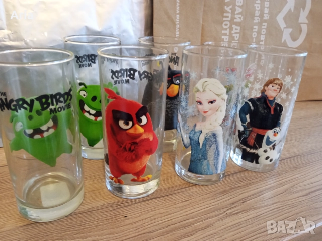 Стъклени чаши с детски мотиви - 8 бр., снимка 2 - Други стоки за дома - 52372922