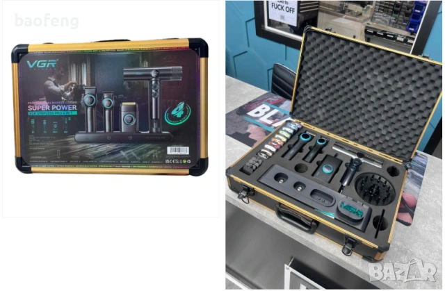 Нов VGR Stepless 4 в 1 за барбер / фризьори Професионален комплект машинки за подстригване , снимка 6 - Фризьорски принадлежности - 53525014