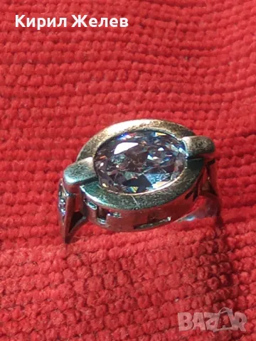 ЕФЕКТЕН СКЪПОЦЕНЕН СРЕБЪРЕН ПРЪСТЕН СРЕБРО 925 с БЛЕСТЯЩ ЮВЕЛИРНО ФАСЕТИРАН МОЙСАНИТ 49308, снимка 14 - Пръстени - 49366080