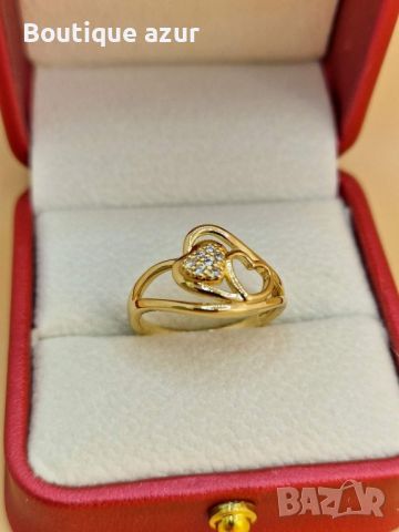 пръстени от медицинска стомана с 18к златно покритие , снимка 17 - Пръстени - 45398238