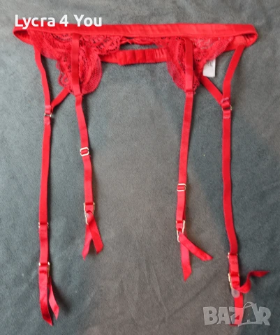 Secret Possessions XS/S луксозен червен колан с жартиери, снимка 1