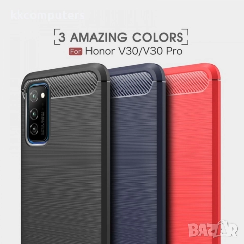 Huawei Honor View 30/View 30 Pro/V30/V30 Pro Удароустойчив Carbon Fiber Калъф и Протектор, снимка 8 - Калъфи, кейсове - 52506987