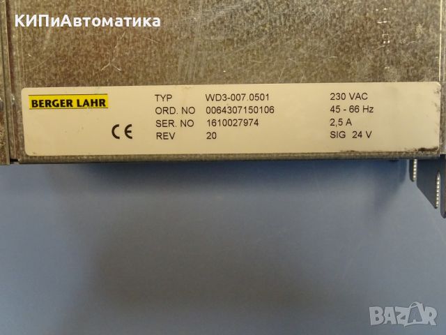 контролер Berger Lahr WD3-007.0501 stepper motor drivev 24V, снимка 5 - Резервни части за машини - 46581835