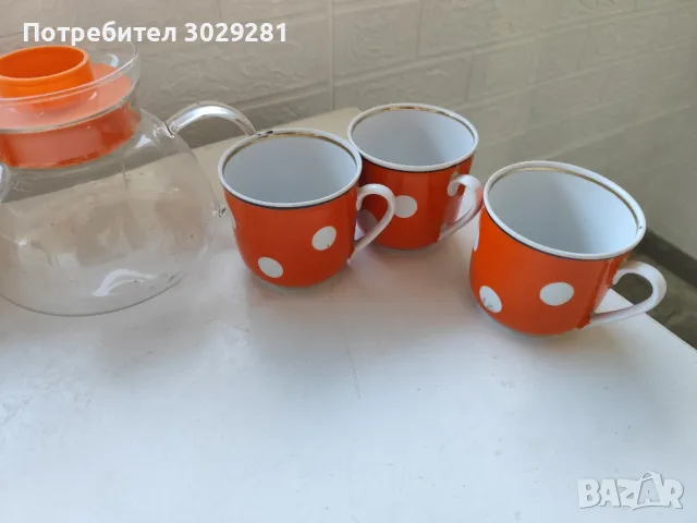 порцеланов комплект чаши с кана, снимка 3 - Антикварни и старинни предмети - 50025939