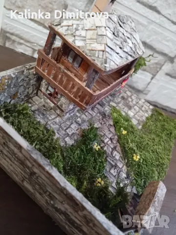 Макет на българска,старинна къща.Ръчна изработка., снимка 7 - Декорация за дома - 50155453