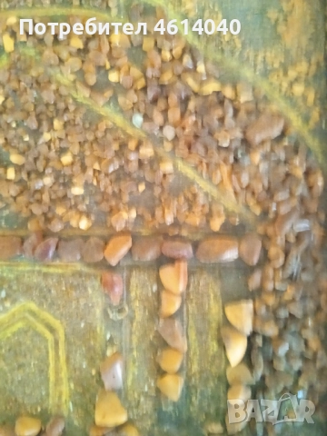 Картина с балтийски кехлибар Замок на литовски властител Гидеминас, снимка 3 - Картини - 52373687