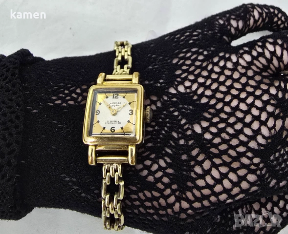 Винтидж дамски часовник EFORA - 20 микрона валцувано злато - 17 камъка