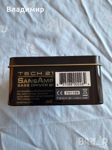Tech 21 SansAmp Bass DI2. Ефект за бас китара, снимка 6 - Китари - 54137075
