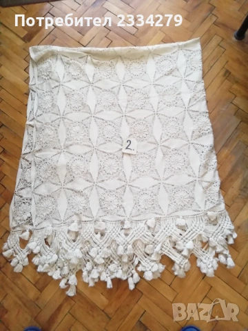 Кокривки за маси,  плетени ръчно и кадифена, 135х135см., снимка 5 - Антикварни и старинни предмети - 47770530