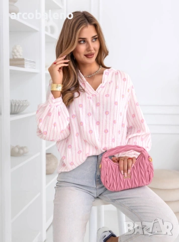 Дамска раирана муселинова риза Aubrianne, 4цвята , снимка 16 - Ризи - 53862421