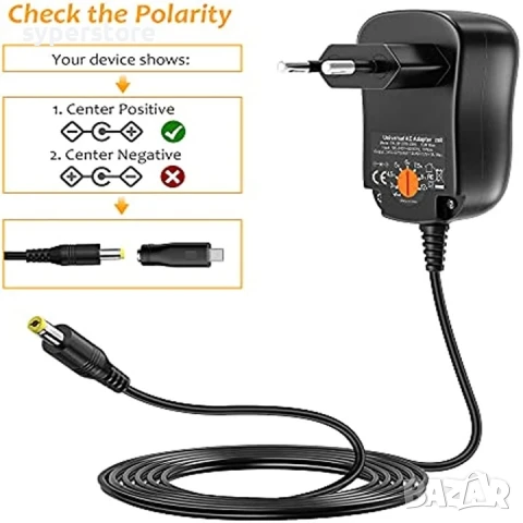 Зарядно Адаптер 220V Универсален Digital One SP01104 SY8 - 2А, 30W, 3-12V, с 8 накрайника, снимка 5 - Кабели и адаптери - 50714177