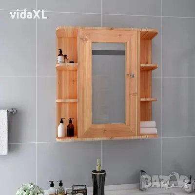 vidaXL Шкаф с огледало за баня, дъб, 66x17x63 см, МДФ(SKU:323603), снимка 2 - Шкафове - 48792508