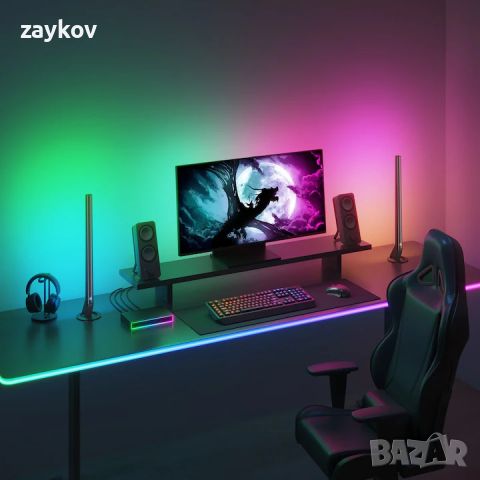 Комплект 2 RGBIC LED лампи + Govee H6601 AI Gaming Sync Box, AI светлинни ефекти, 3 HDMI , снимка 1 - Друга електроника - 46233019