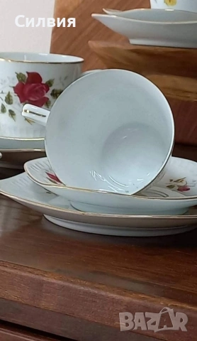 Порцеланова чаши с чинийки , снимка 4 - Чаши - 53065771