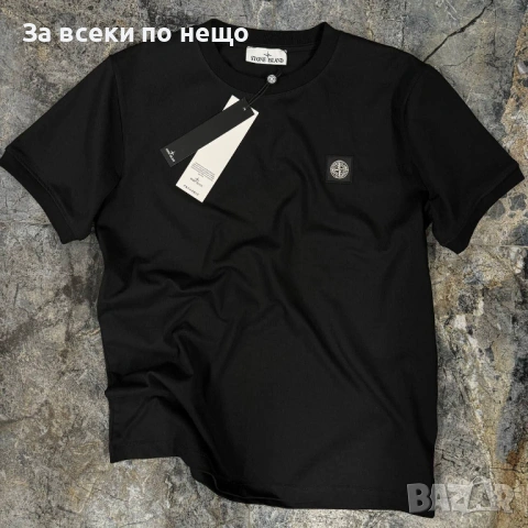 Stone Island Мъжка Черна Тениска👕Мъжка Блуза С Къс Ръкав В Черен Цвят Стон Айлънд Код MensPoint44