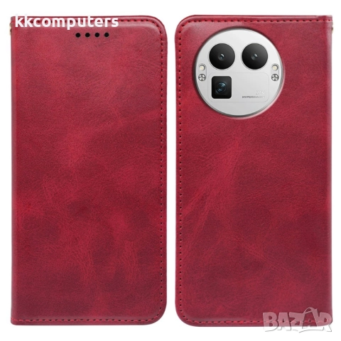 Кожен калъф Портфейл за Realme GT 8 Pro 5G- Телешка текстура, Магнит, 3 сл. за карти, Стойка, вкл. П